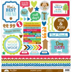 Doodlebug Design  12x12 Cardstock  Stickers - this & that - Puppy Love