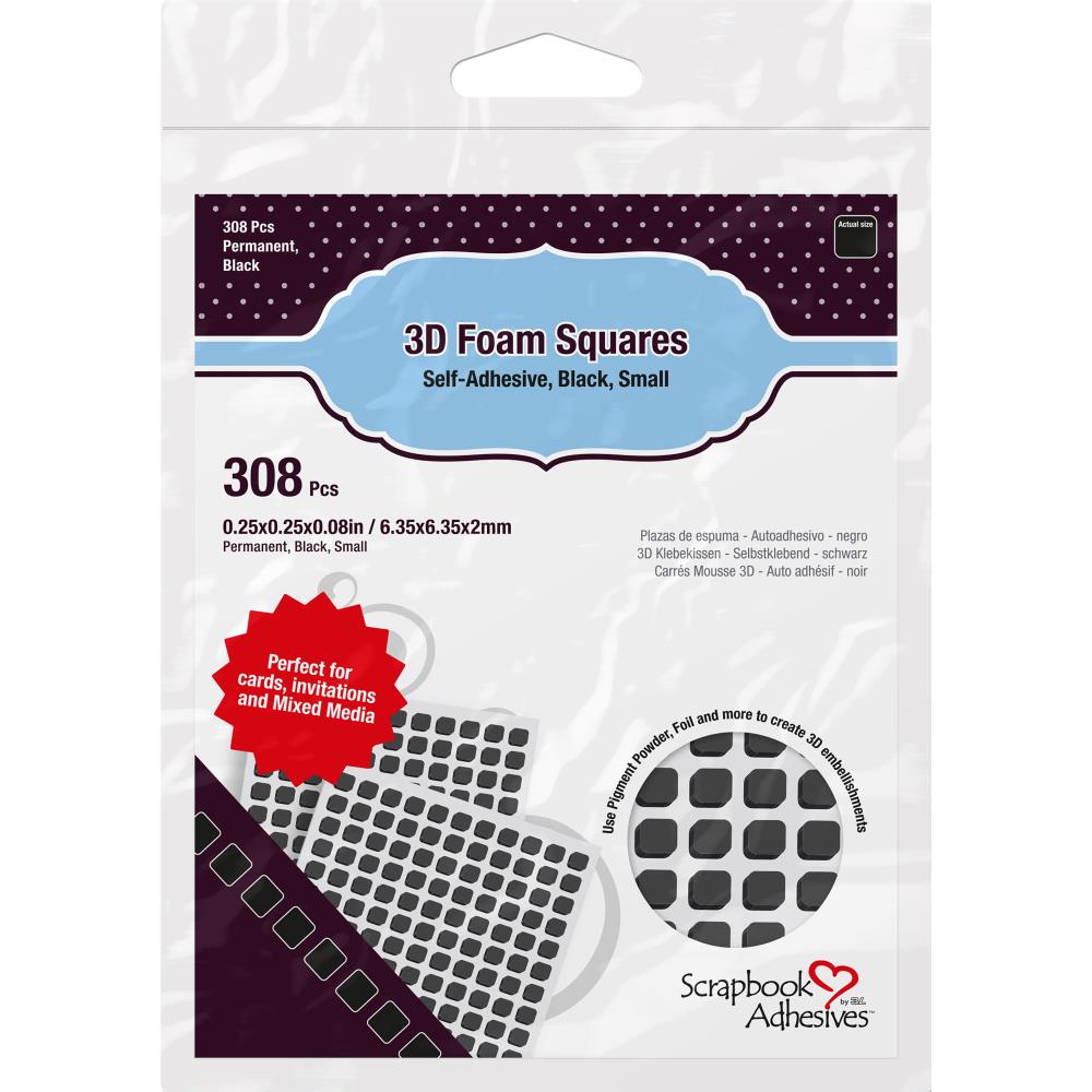 Scrapbook Adhesives - 3D Foam Squares - Small Black