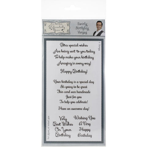 Creative Expressions Stamps - Swirly Birthday Verses