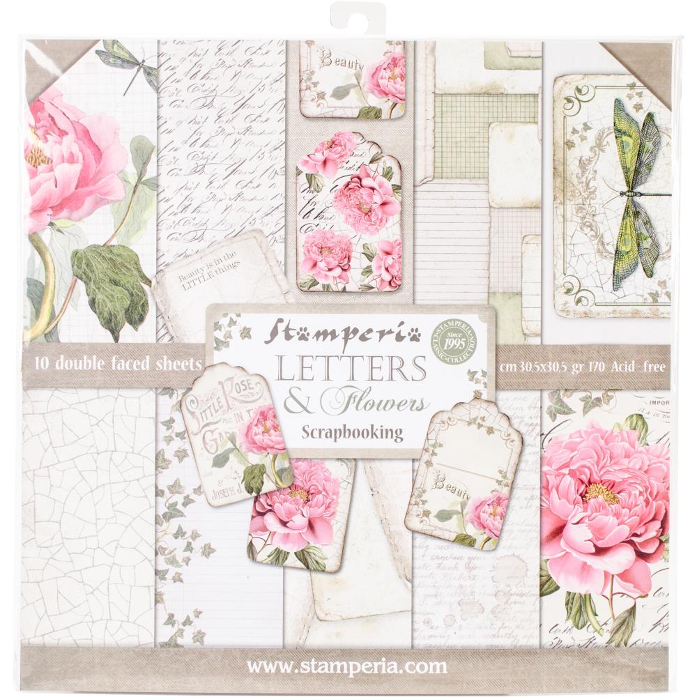 Stamperia 12x12 Paper [Collection] - Letters & Flowers