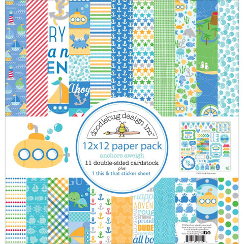 Doodlebug Design 12x12 Paper - [Collection] - Anchors Aweigh
