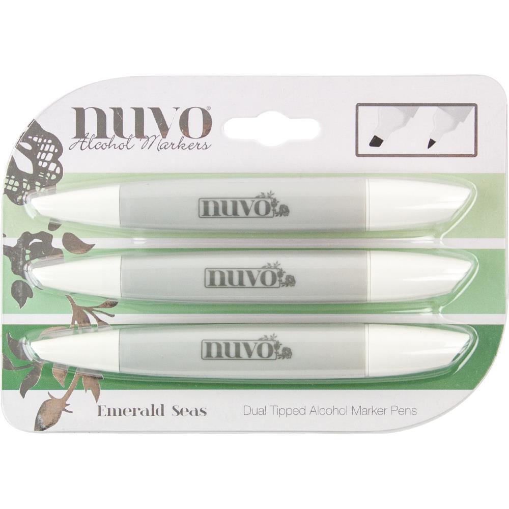 Nuvo Alcohol Markers - Emerald Seas - Set of 3