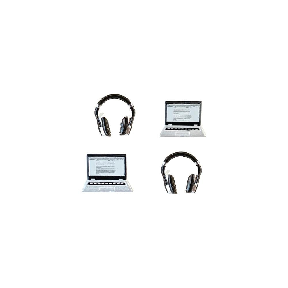 EyeLet & OutLet Brads - Laptop & Headphones
