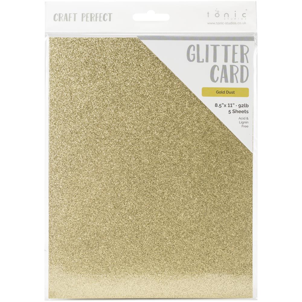 Tonic Craft Perfect 8.5 x 11" Glitter Card - Gold Dust