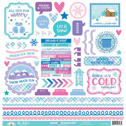 Doodlebug this & that 12x12 Cardstock Stickers [Collection] - Winter Wonderland