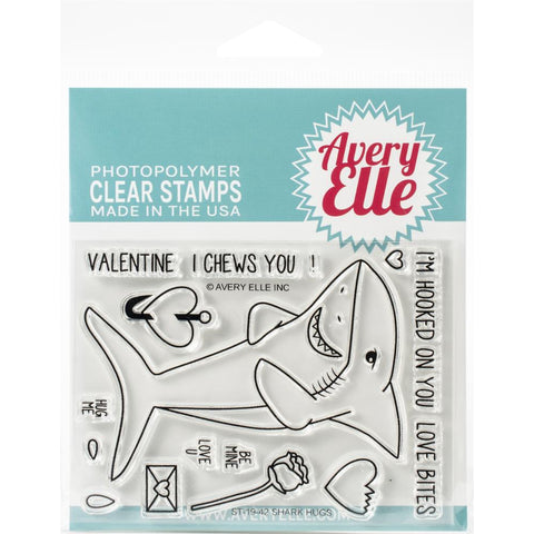Avery Elle Photopolymer Clear Stamps - Shark Hugs