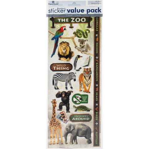 Paper House Value Cardstock Stickers - Zoo