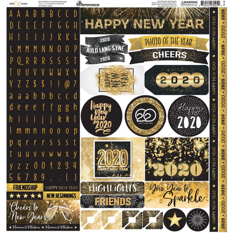 Reminisce 12x12 Die Cut Stickers [Collection] - New Year's 2020
