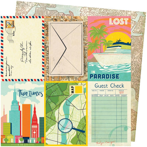 American Crafts [Vicki Boutin] 12x12 Papers - Let's Wander - Lost In Paradise