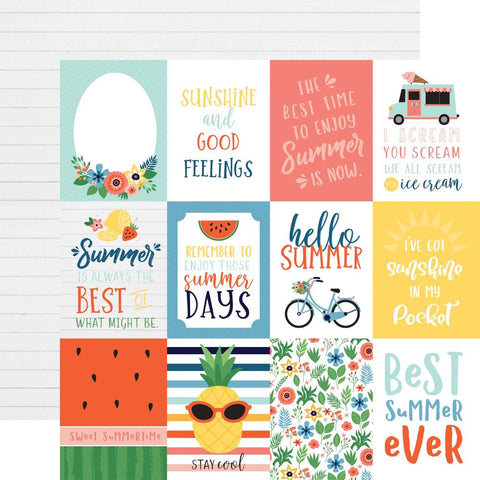 Echo Park 12x12 Paper - [Collection] - Summertime - 3x4 Journaling Cards