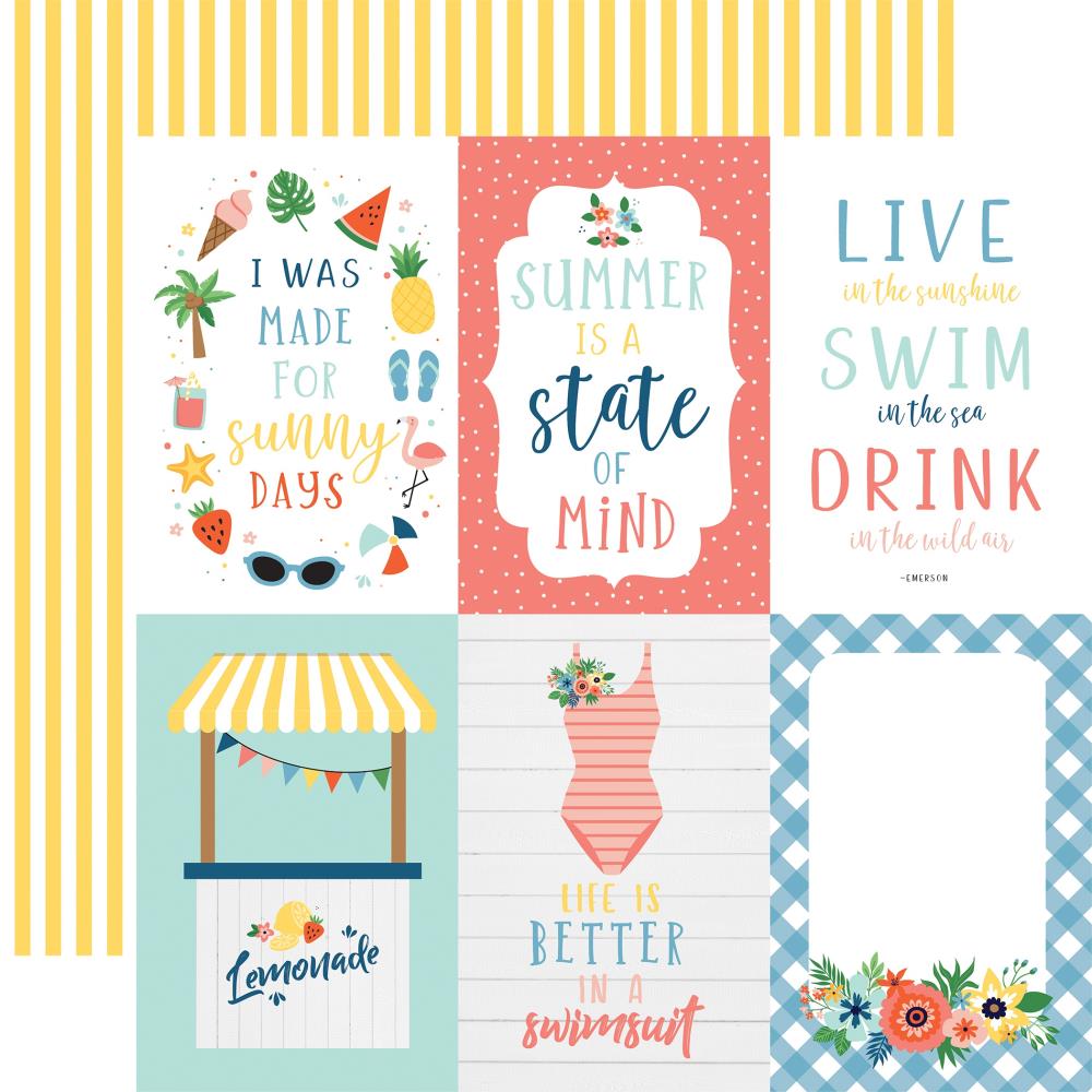 Echo Park 12x12 Paper - [Collection] - Summertime - 4x6 Journaling Cards