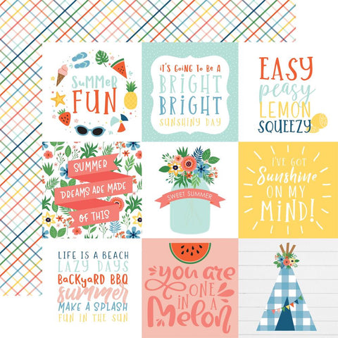 Echo Park 12x12 Paper - [Collection] - Summertime - 4x4 Journaling Cards