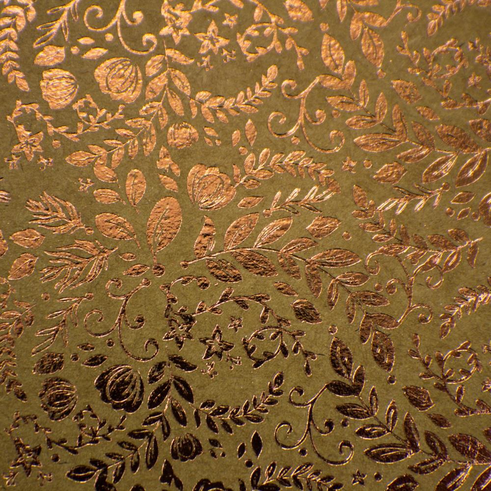 Tonic Craft Perfect 8.5 x 11" Foiled Card - Rose Gold Blossom