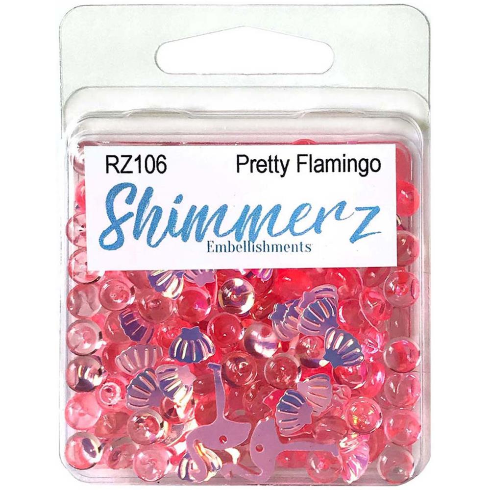 Buttons Galore & More Shimmerz Embellishments - Pretty Flamingo