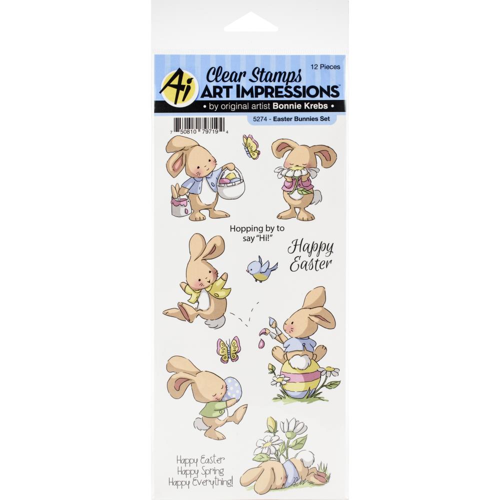 Art Impressions [Bonnie Krebs] Clear Stamps - Easter Bunnies Set