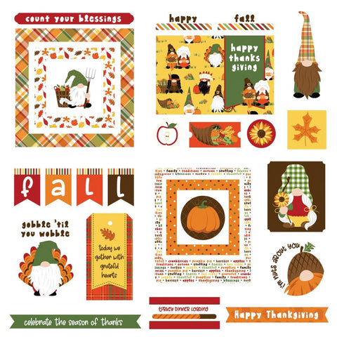 Photoplay [Becky Moore] Cardstock  Ephemera - Gnome For The Holidays Thanksgiving