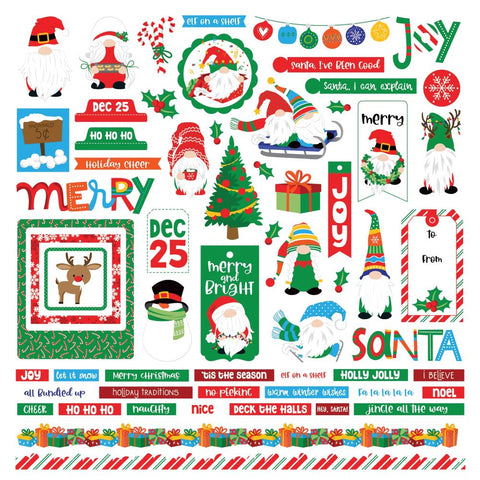 Photoplay 12x12 Stickers [Collection] - Gnome For The Holidays Christmas