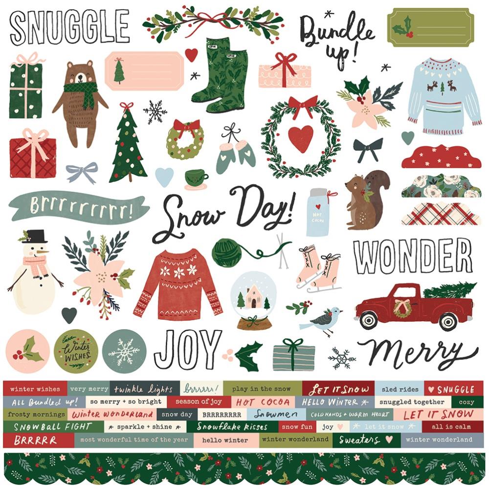 Simple Stories 12x12  Cardstock  Stickers  [Collection] - Winter Cottage