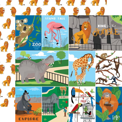 Carta Bella 12x12 Paper  [Collection] - Zoo Adventure - Multi Journaling Cards
