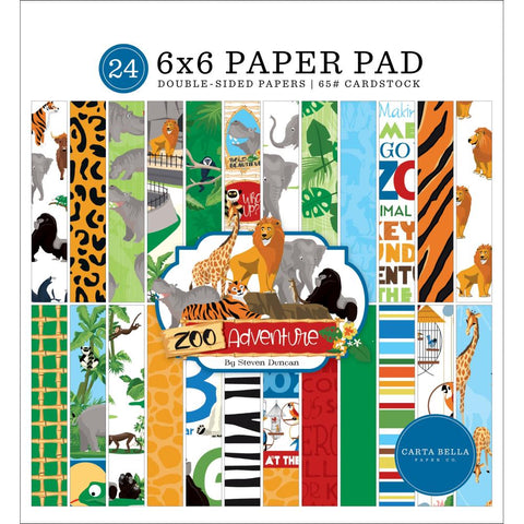 Carta Bella 6x6 Paper Pad  [Collection] - Zoo Adventure
