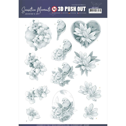Find It 3D Push Out [Jeanine's Art] - Sensitive Moments - Rose Gray