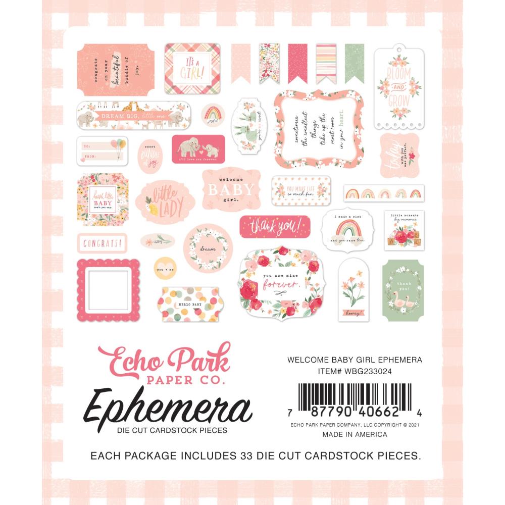 Echo Park Ephemera   [Collection] - Welcome Baby Girl