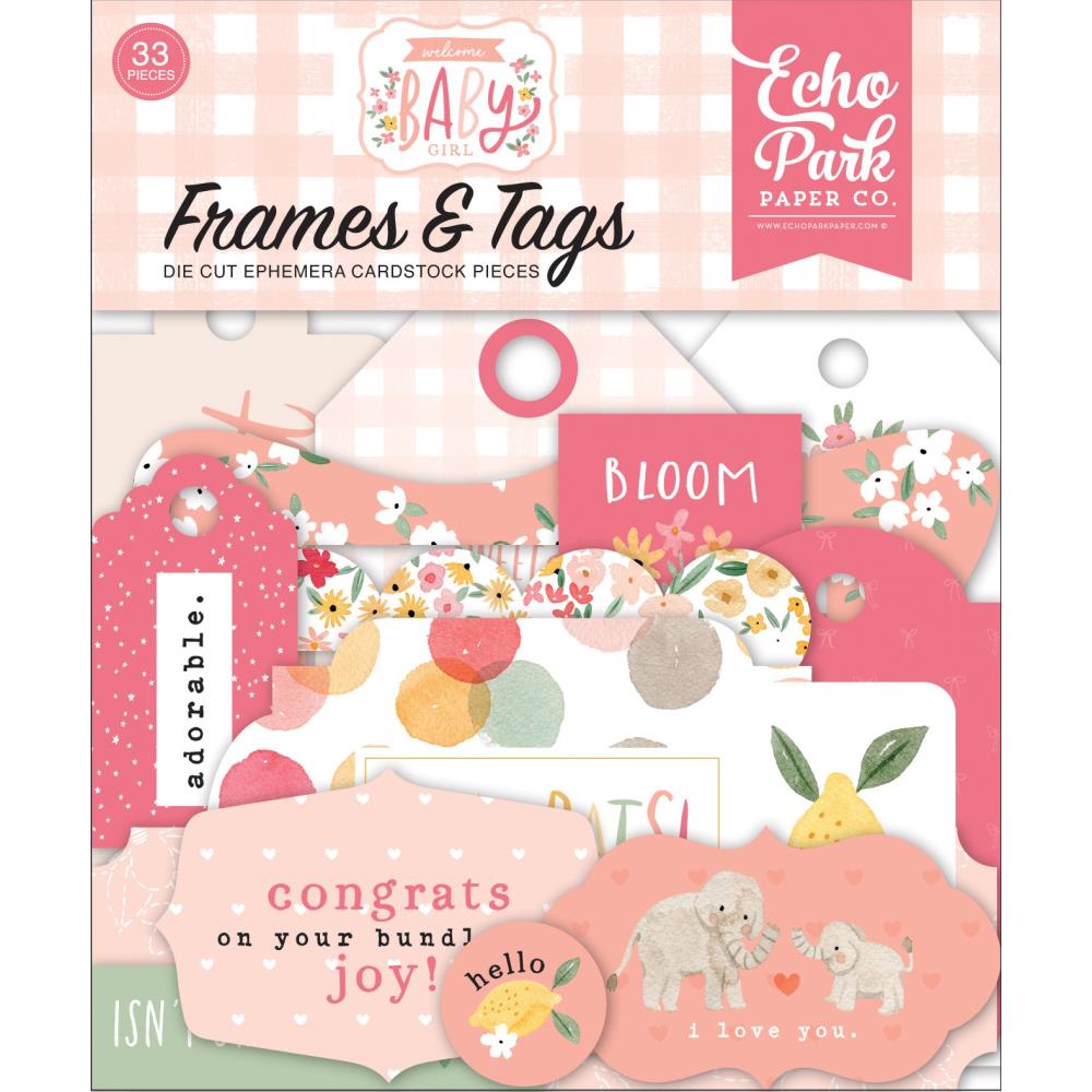 Echo Park Ephemera  Frames & Tags [Collection] - Welcome Baby Girl