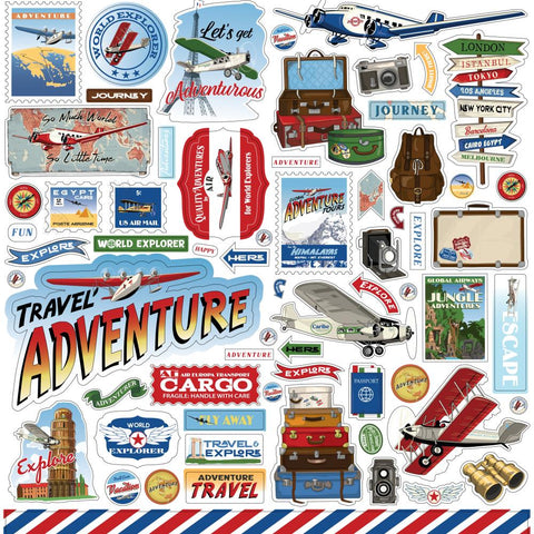 Carta Bella 12x12  Stickers  [Collection] - Your Travel Adventure