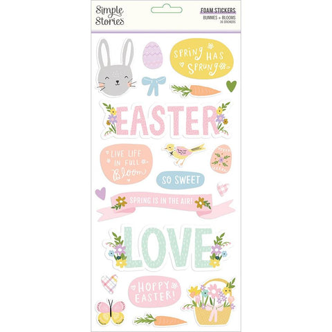 Simple Stories Foam Stickers [Collections] - Bunnies & Blooms