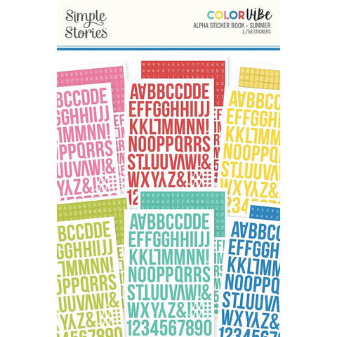 Simple Stories  Color Vibe Alpha Sticker Book - Summer