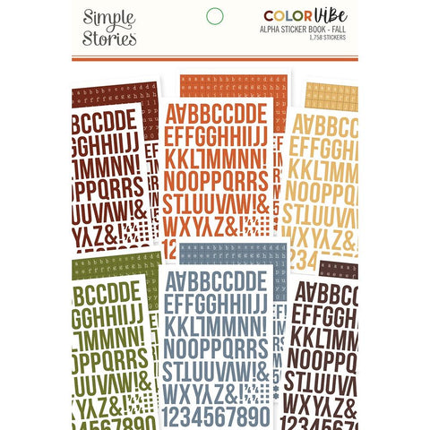 Simple Stories  Color Vibe Alpha Sticker Book - Fall
