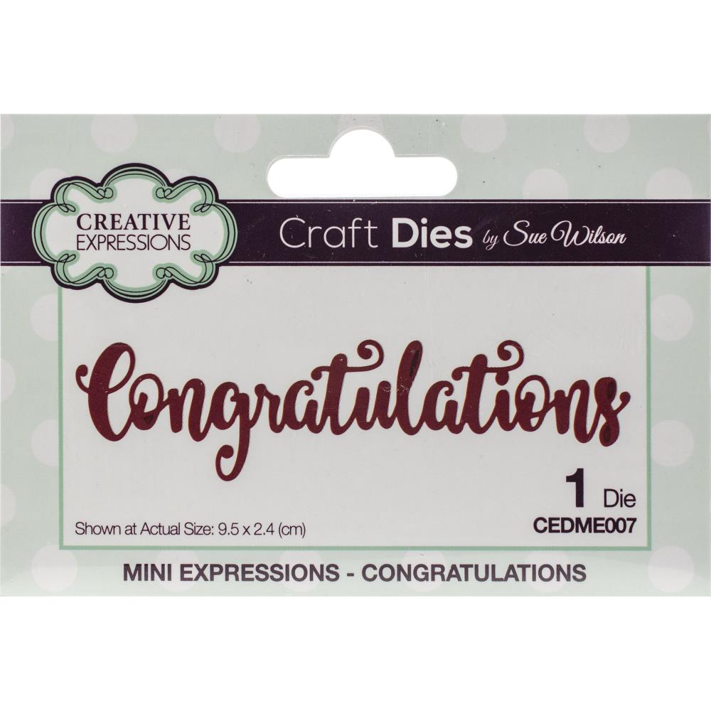 Creative Expressions Mini Dies - Congratulations