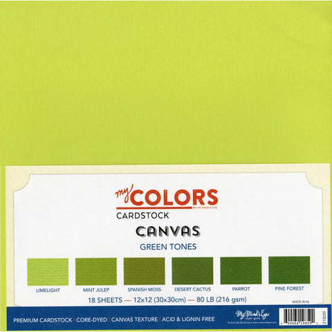 My Mind's Eye 12x12 Cardstock - My Colors Green Tones