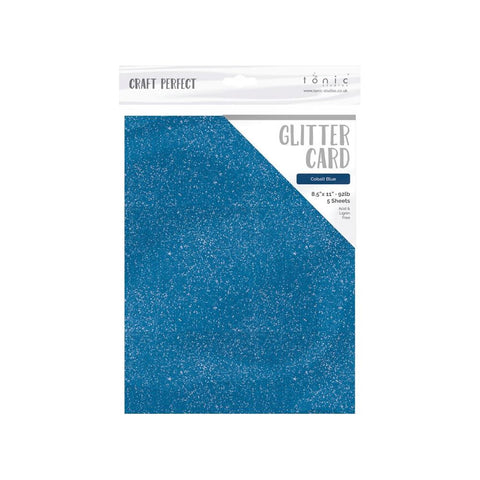 Tonic Craft Perfect 8.5 x 11" Glitter Card - Cobalt Blue
