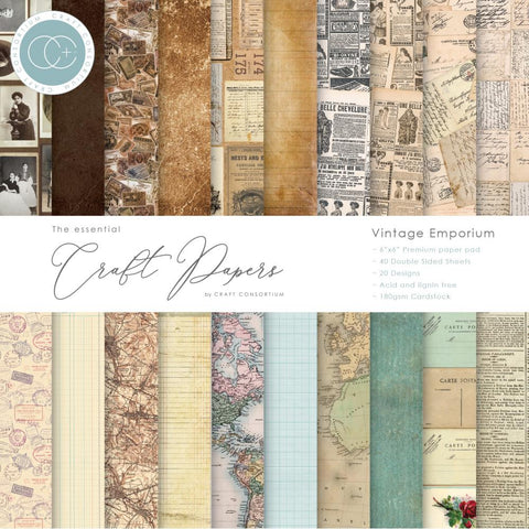 Craft Consortium 6x6 Paper Pad - Vintage Emporium