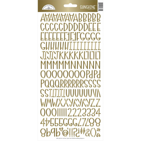 Doodlebug Design Cardstock Alphabet - Gold Foil
