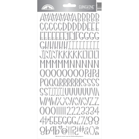 Doodlebug Design Cardstock Alphabet - Silver Foil