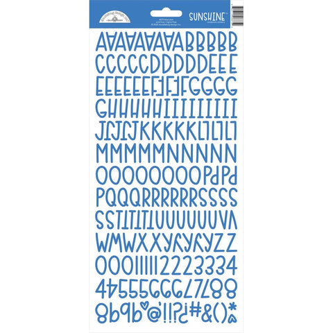 Doodlebug Design Cardstock Alphabet - Blue Jean
