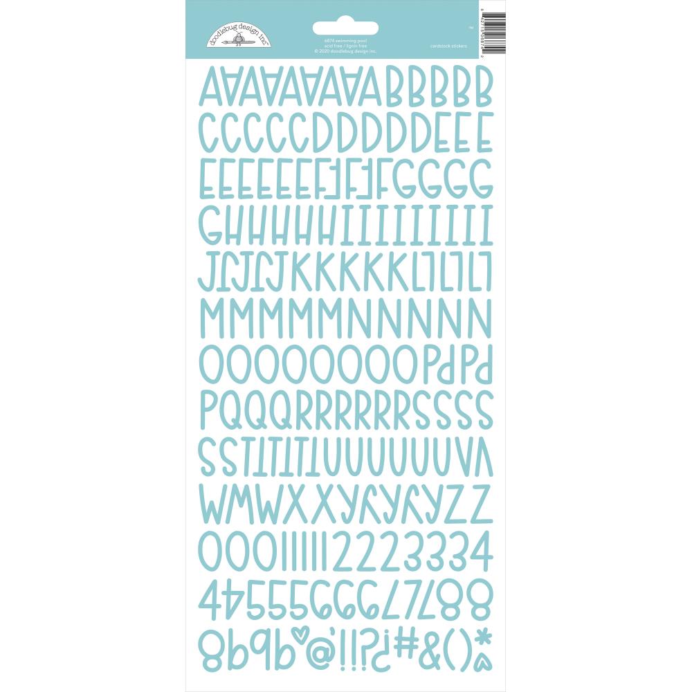 Doodlebug Design Cardstock Alphabet - Swimming Pool