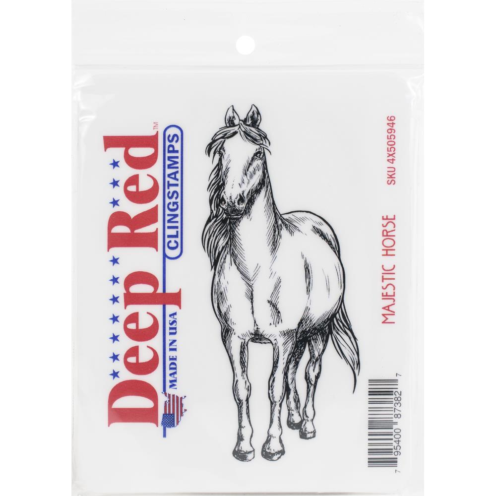 Deep Red Cling Stamp - Majestic Horse