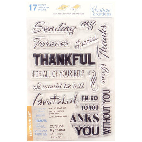 Couture Creations Clear Stamps  - My Thanks