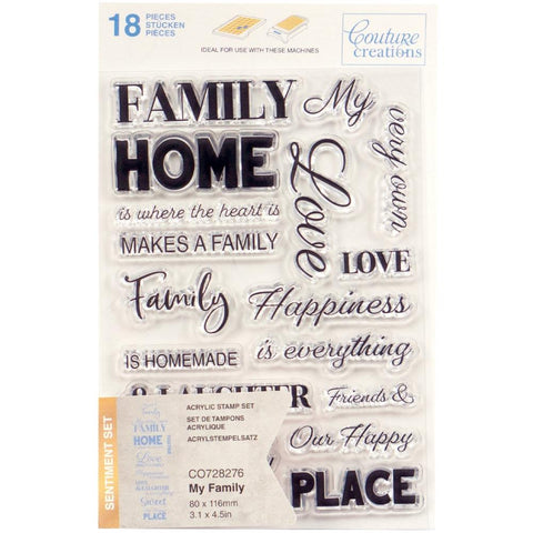 Couture Creations Clear Stamps  - My Family