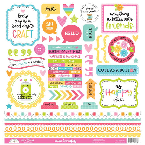 Doodlebug Design  12x12 Cardstock  Stickers - this & that - Cute & Crafty