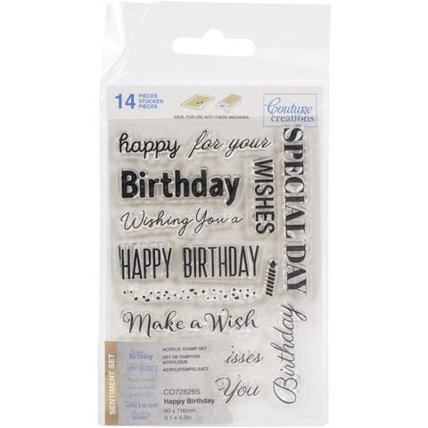Couture Creations Clear Stamps  - Happy Birthday