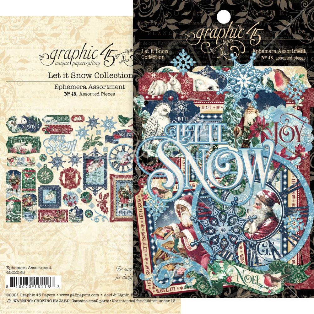 Graphic 45 Journaling  Ephemera and Die Cut Assortment - [Collection] - Let It Snow