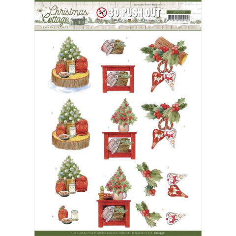 Find It 3D Push Out [Jeanine's Art] - Christmas Cottage - Christmas Decorations