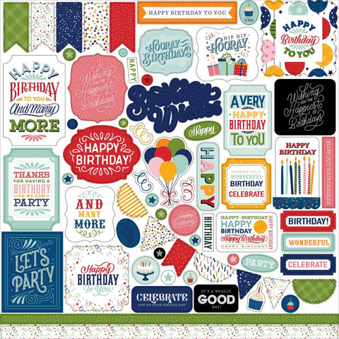 Echo Park 12x12  Stickers  [Collection] -  Birthday Salutations