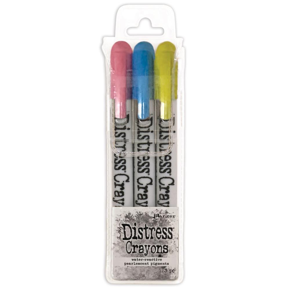 Tim Holtz Distress Crayons  -  Holiday  Set 2   - Winterberry, Snow Flurries and Holly Branch