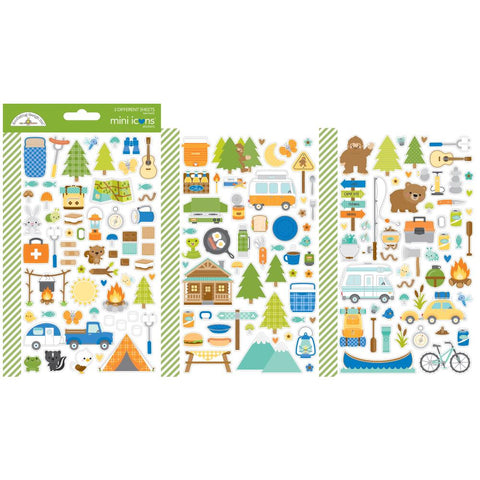 Doodlebug Design Mini  Icon  Cardstock  Stickers -Great Outdoors