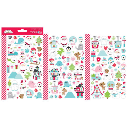 Doodlebug Design Mini  Icon  Cardstock  Stickers - Let It Snow